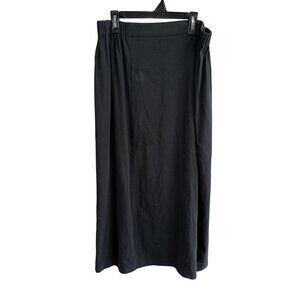 Evam Eva Gray Lagenlook Pull On Midi Skirt Womens Size 3 Large 100% Cotton Japan